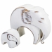 Statua Decorativa Alexandra House Living Bianco Poliresina Elefante 8 x 21 x 25 cm