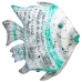 Decorative Figure Alexandra House Living White Green Mango wood Fish 15 x 65 x 80 cm