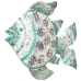 Figurine Décorative Alexandra House Living Blanc Vert Bois de manguier Poisson 9 x 100 x 120 cm