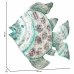 Figurine Décorative Alexandra House Living Blanc Vert Bois de manguier Poisson 9 x 100 x 120 cm