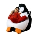 Pouffe GO GIFT White Black Oxford Penguin 105 x 80 cm