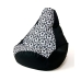 Pouffe GO GIFT White Black 130 x 90 cm Pear