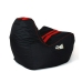 Pouffe GO GIFT Black Red Oxford tejido antidesgarros Eco-friendly leather 140 x 100 x 100 cm 140 x 100 cm