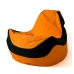 Puff GO GIFT Nero Arancio Oxford tejido antidesgarros 140 x 100 x 100 cm 140 x 100 cm