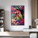 Painting Romimex Velvet MDF Wood Parrot 83 x 123 x 4 cm