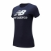 Dames-T-Shirt met Korte Mouwen New Balance WT91546 Navy