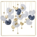 Wanddecoratie Alexandra House Living Blauw Wit Metaal Bloem 60 x 4 x 60 cm