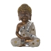 Koristehahmo Alexandra House Living Valkoinen Kullattu Akryyli Muovinen Melamiini Buddha 14 x 9 x 20 cm