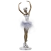 Statua Decorativa Alexandra House Living Bianco Argentato Acrilico Plastica Melammina Ballerina 9 x 8 x 33 cm