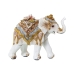 Decoratieve figuren Alexandra House Living Wit Gouden Acryl Plastic Melamine Olifant