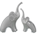 Set de figurine Alexandra House Living Argintiu Ceramică Elefant 19 x 8 x 26 + 15 x 7 x 21 cm (2 Piese)