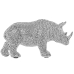 Decoratieve figuren Alexandra House Living Zilverkleurig Acryl Plastic Melamine Neushoorn