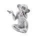 Deko-Figur Alexandra House Living Silberfarben Acryl Kunststoff Melamine Affe 13 x 10 x 16 cm