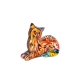 Decoratieve figuren Romimex Multicolour Hars Kat 15 x 14 x 8 cm