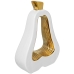 Figura Decorativa Alexandra House Living Branco Dourado Cerâmica Peru 16 x 6 x 22 cm