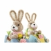 Decorative Figure DKD Home Decor 23 x 15 x 29 cm Blue Pink Brown Rabbit (2 Units)