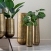 Set of 3 Vases Golden Aluminium