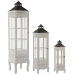 Lanternes Alexandra House Living Blanc Bois Verre Bois d'épicéa (3 Pièces)