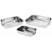 Conjunto de tabuleiros para alimentos Excellent Houseware a12402130 Aço inoxidável 27 x 20 x 6 cm 31 x 23 x 6 cm 36 x 27 x 6 cm 