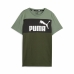 T-Shirt met Korte Mouwen voor kinderen Puma Ess Block Groen