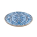 Snack tray Romimex Blue White Mango wood Circular 30 x 2 x 30 cm