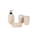 Set da Bagno Romimex Bianco Rosa Ceramica 12 x 34 x 12 cm 4 Pezzi