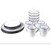 Set of Mugs with Saucers Romimex White Ceramic (16 Pieces)