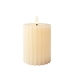 LED Candle Lumineo Beige Ø 7,5 x 12,3 cm With relief (AAA)