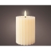 LED Candle Lumineo Beige Ø 7,5 x 12,3 cm With relief (AAA)