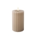 LED Candle Lumineo Beige Ø 7,5 x 14,8 cm With relief (AAA)