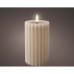 LED Candle Lumineo Beige Ø 7,5 x 14,8 cm With relief (AAA)