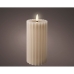 LED Candle Lumineo Beige Ø 7,5 x 17,3 cm With relief (AAA)