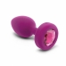 Anální kolík B-Vibe Vibrating Jewel S/M Pink Ruby Fialový