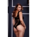 Fishnet Jacquard V Teddy Bασιλικό Mέγεθος Baci Lingerie BW3134-BLKQS Μαύρο XL Queen