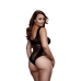 Fishnet Jacquard V Teddy Bασιλικό Mέγεθος Baci Lingerie BW3134-BLKQS Μαύρο XL Queen