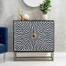 Sideboard Romimex White Black Golden Metal Bone Acacia 80 x 80 x 40 cm