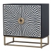 Sideboard Romimex White Black Golden Metal Bone Acacia 80 x 80 x 40 cm