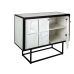 Sideboard Romimex White Black Wood 46 x 86 x 122 cm