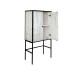 Cupboard Romimex White Black Wood 43 x 153 x 80 cm