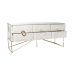 Credenza Romimex Bianco Dorato Metallo Legno MDF 120 x 54 x 38 cm