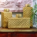 Tibor Alexandra House Living Dourado Cerâmica 16 x 10 x 32 cm