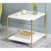 Mesa de apoio Romimex Branco Dourado Metal Madeira MDF 40 x 43 x 40 cm