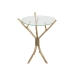 Side table Romimex Natural Glass Teak 45 x 60 x 45 cm