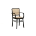 Armchair Romimex Black Natural Rattan Teak 44 x 89 x 53 cm