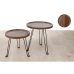 Tables set Romimex Brown Black Wood Metal 2 Pieces