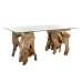 Mesa de Jantar Romimex Natural Vidro Teca 180 x 75 x 100 cm