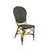 Chair Romimex Black Natural Bamboo Rattan 52 x 103 x 57 cm