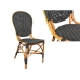 Chair Romimex Black Natural Bamboo Rattan 52 x 103 x 57 cm