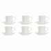 Juego de Tazas de Café DKD Home Decor Natural Madera de caucho Blanco Gres 90 ml