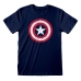 Camisola de Manga Curta Capitán América Captain America Shield Azul Unissexo